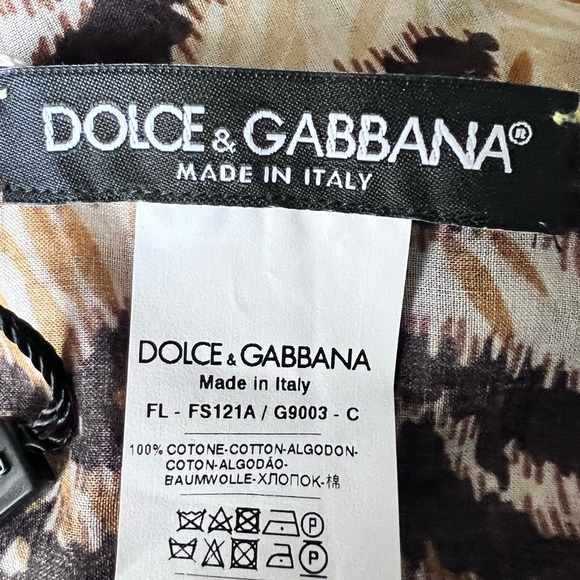 Dolce & Gabbana Scarf large 100% Cotton Animal Print 30” X 70” New with Tags - Picture 2 of 15